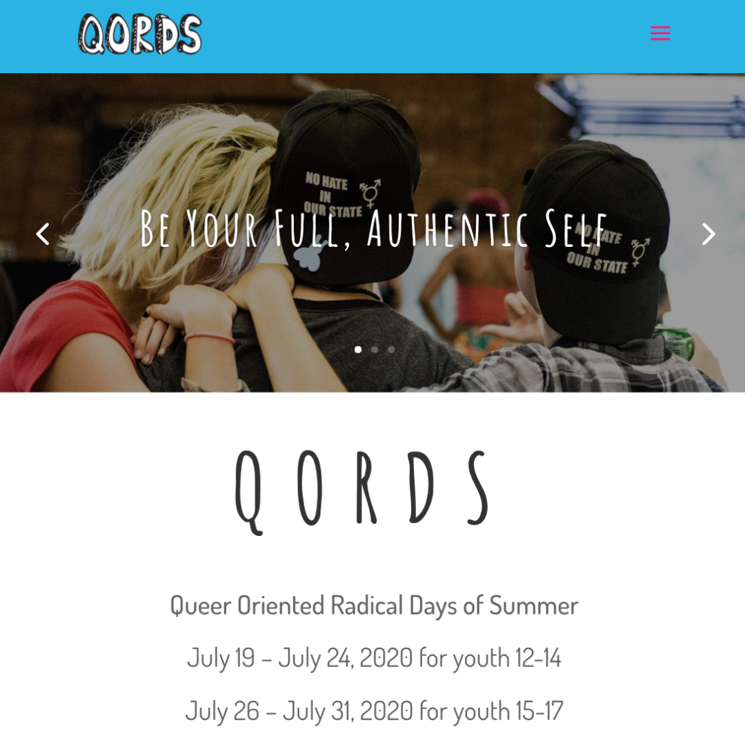 Screenshot of qords website